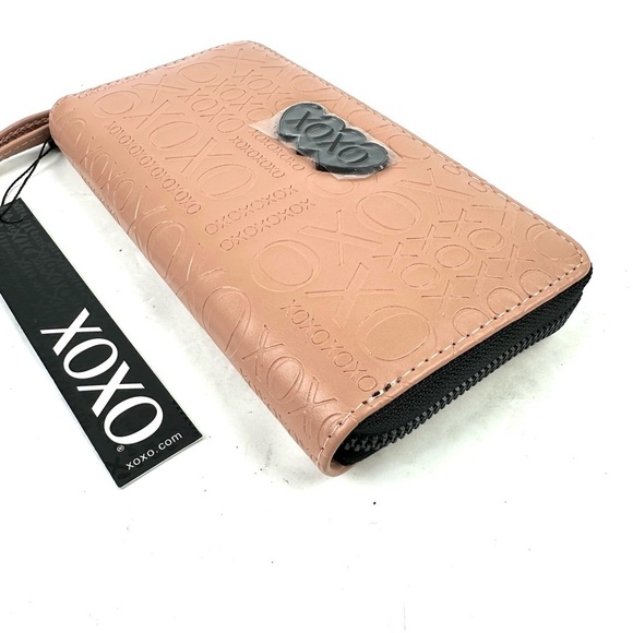 XOXO Wallet Blush Pink Hearts Zip Around Accordion Clutch Brand New - Picture 3 of 8